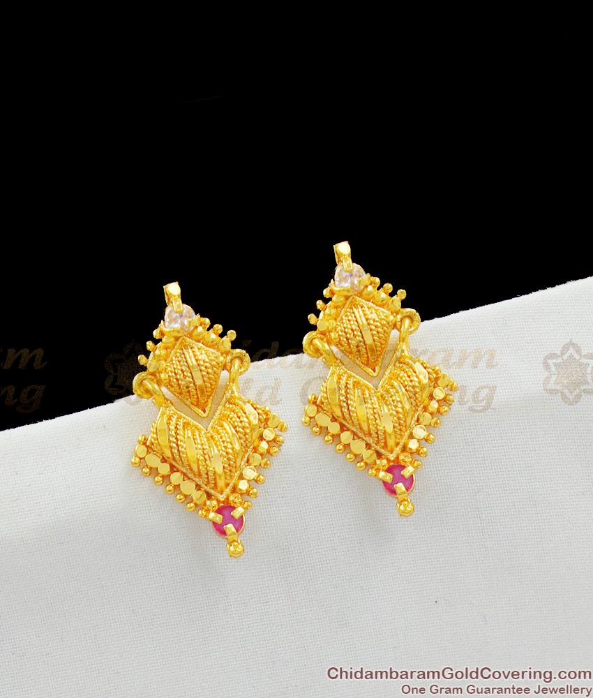 Gold Pattern Thewa Jewelry Design Earring Studs for Daily Use ER1502