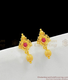 One Gram Gold Ruby Stud Earrings Jewelry For Regular Wear Online Shopping ER1505 One Gram Gold Ruby Stud Earrings Jewelry For Regular Wear Online Shopping ER1505