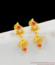 Ruby Stone Nice Looking Jhumki Gold Earring For Women Wear ER1508 Ruby Stone Nice Looking Jhumki Gold Earring For Women Wear ER1508