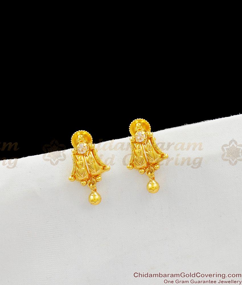 Small White Stone Stud Earrings Jewelry For Regular Wear Online Shop ER1521