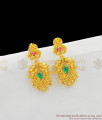 Ruby Emerald Danglers Gold Earrings With Beads For Ladies Daily Wear ER1525