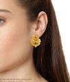 One Gram Gold Earrings Kerala Pattern Stud Design For Regular Home Wear ER1528