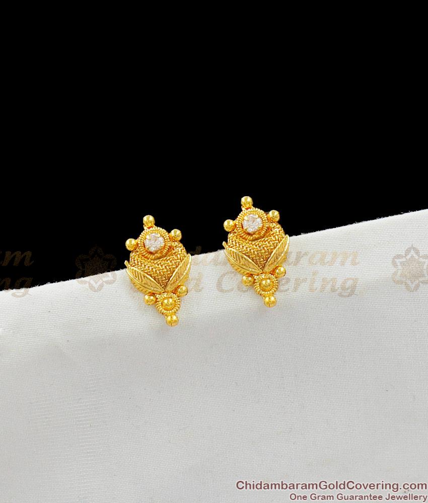 Small White Stone Stud Earrings Jewelry For Regular Wear Online Shop ER1531