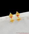 One Gram Gold Ruby Jhumki Earrings Jewelry For Regular Home Wear ER1536