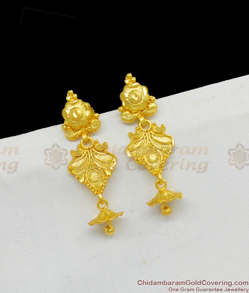 Real Gold Pattern Forming  Thin Danglers Design For Daily Office Wear ER1542