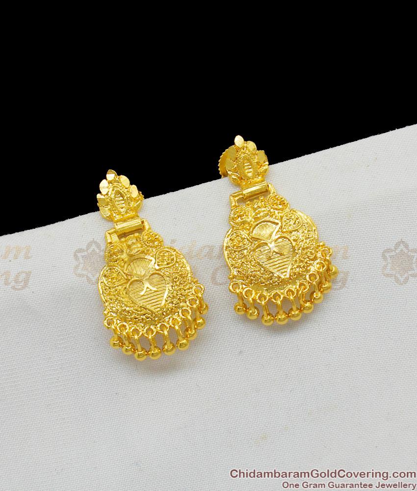 Artistic Designer Real Gold Forming Earrings Big Dangler Diwali Offer ER1545