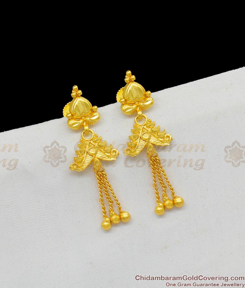 Buy One Gram Gold New Model Light Weight Women Gold Earrings Design