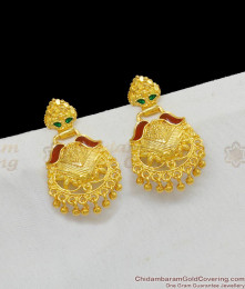 Handmade Real Gold Enamel Earrings Daily Use Dangler Collection ER1557 Handmade Real Gold Enamel Earrings Daily Use Dangler Collection ER1557