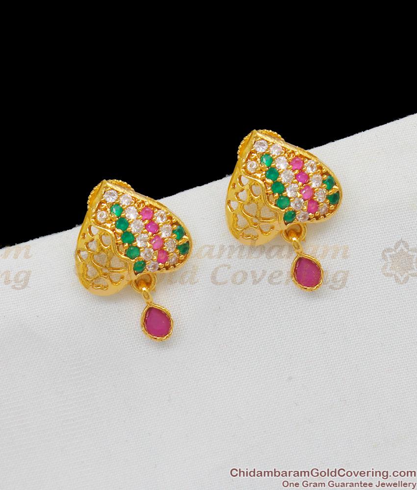 Valentine Collection Top quality Real AD Stones Earrings Heart Design ER1567