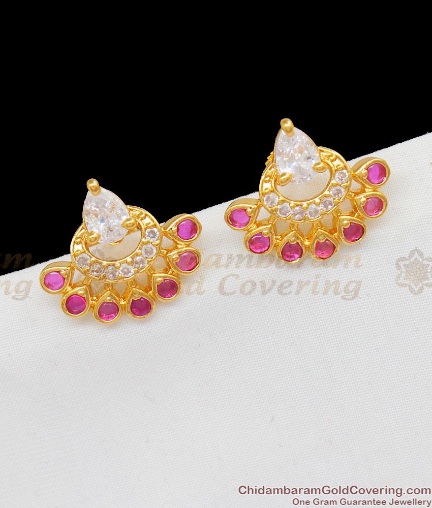 Handcrafted First Quality Real AD Stones Stud Earring Collections ER1571