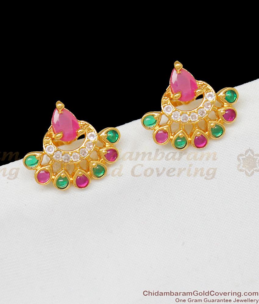 Handcrafted First Quality Real AD Stones Stud Earring Collections ER1572