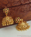 Bridal Jewelry Grand Ruby Stone Gold Finish Bridal Wear Earrings ER1573
