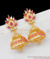 Full AD Stone Ruby White Big Bridal Gold Jhumki Collections Buy Online ER1575