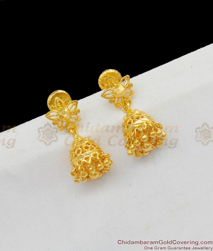 Unique Handmade Precious Gold Finish Jhumki Earrings Collection For Ladies ER1587