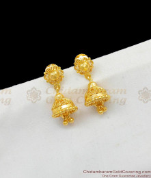 Traditional Daily Wear Small Jhumki One Gram Gold Jewelry ER1599 Traditional Daily Wear Small Jhumki One Gram Gold Jewelry ER1599