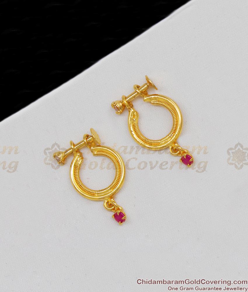 New Arrivals | Small Screw Stem Circle Type Earrings  Collections Gold Plated Studs ER1601