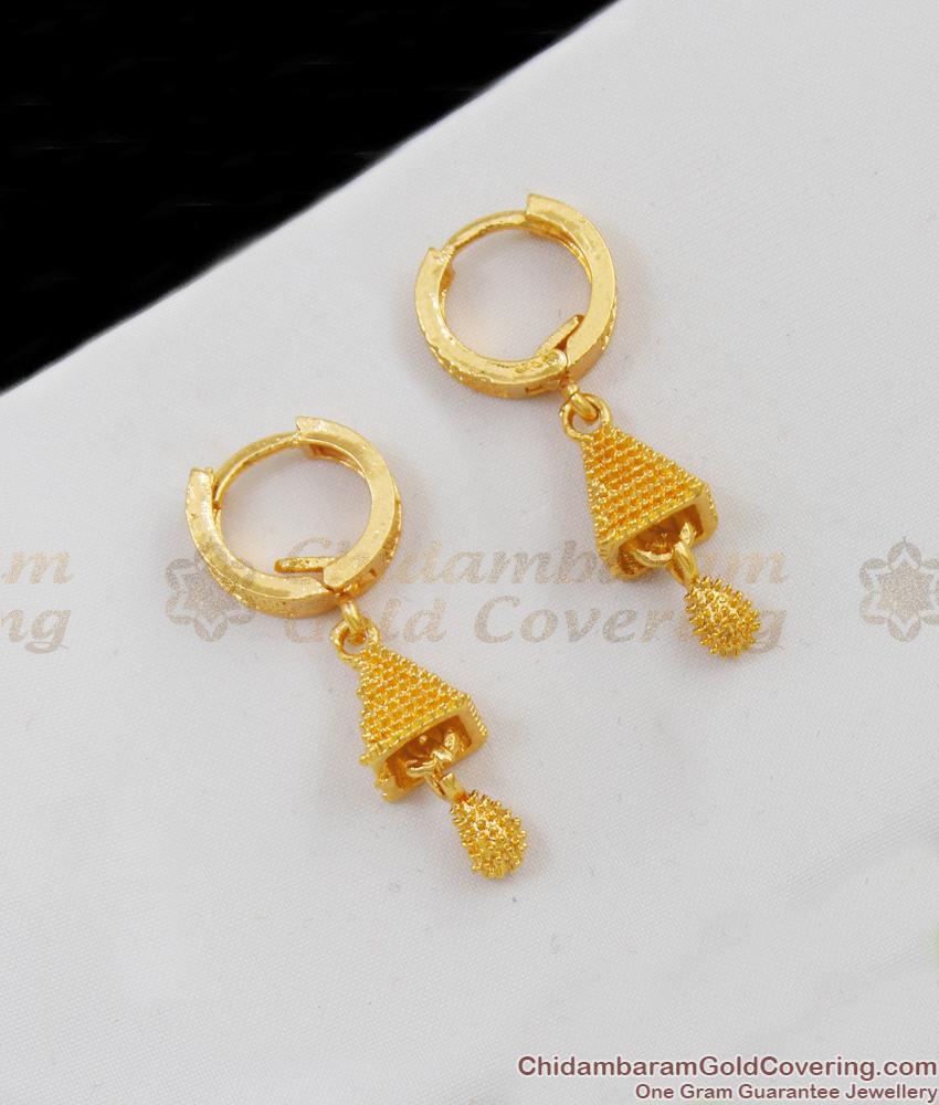 Cone Shaped Jhumki Hoop Earrings | Small Circle Type Earrings Collections One Gram Gold ER1605