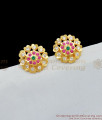 Aspiring Gold Impon Ruby AD White Stones Attached Studs For Girls ER1608