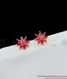 Star model Ruby Stone Gold Tone Studs For Party Wear New Collections ER1651 Star model Ruby Stone Gold Tone Studs For Party Wear New Collections ER1651