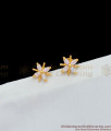 Fancy White AD Stone Sparkling Flower Design Gold Studs Online Shopping ER1654