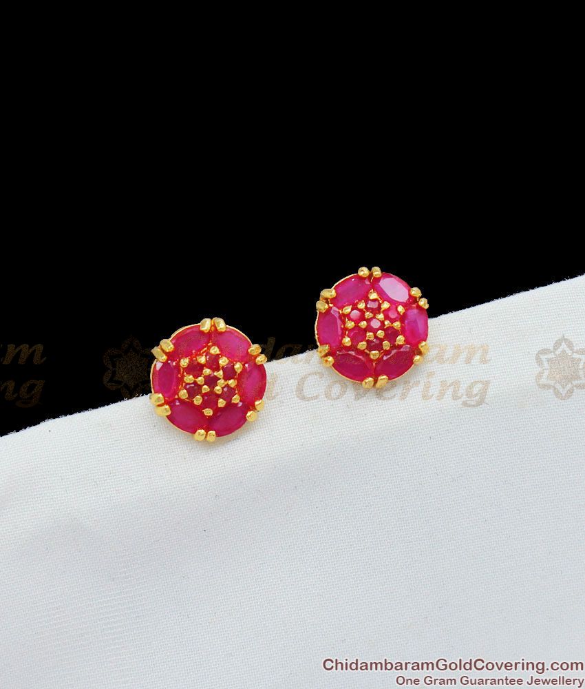 Trendy Ruby Stud Collections for Matching Attire and Office Wears ER1657