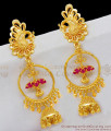 Big Peacock Pattern Earrings Design Ruby Stone Dangler Collections ER1669