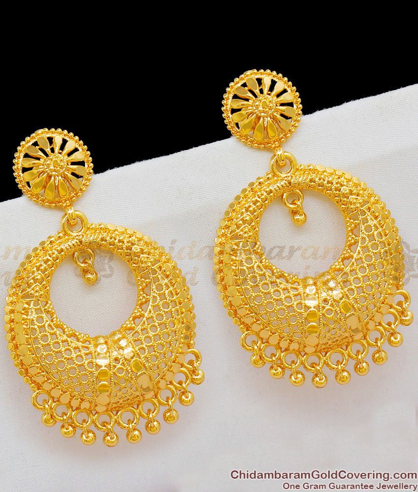 Traditional Handcrafted Gold Tone Bridal Danglers For Marriage Functions ER1676