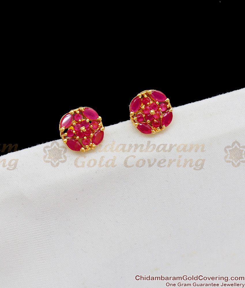 Trendy Ruby Stud Collections for Matching Attire and Office Wears ER1677