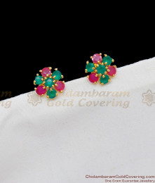 Beautiful Ruby Emerald Stone Studs For Regular Use Shop Online ER1682 Beautiful Ruby Emerald Stone Studs For Regular Use Shop Online ER1682