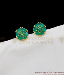 Attractive Full Emerald Stone Studs For Regular Use Shop Online ER1683 Attractive Full Emerald Stone Studs For Regular Use Shop Online ER1683
