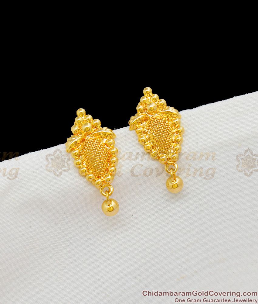 Light Weight Studs One Gram Gold Kerala Design Traditional Ornament ER1695