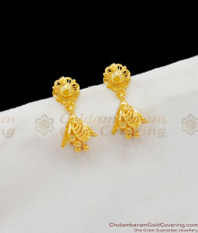 Excellent Finishing Pure Gold Thodu Flower Design Jhumki Earrings ER1697 Excellent Finishing Pure Gold Thodu Flower Design Jhumki Earrings ER1697
