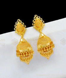 Rendu Adukku Model Pure Gold Jimmiki Earrings Collection For Ladies Traditional Wear ER1720 Rendu Adukku Model Pure Gold Jimmiki Earrings Collection For Ladies Traditional Wear ER1720