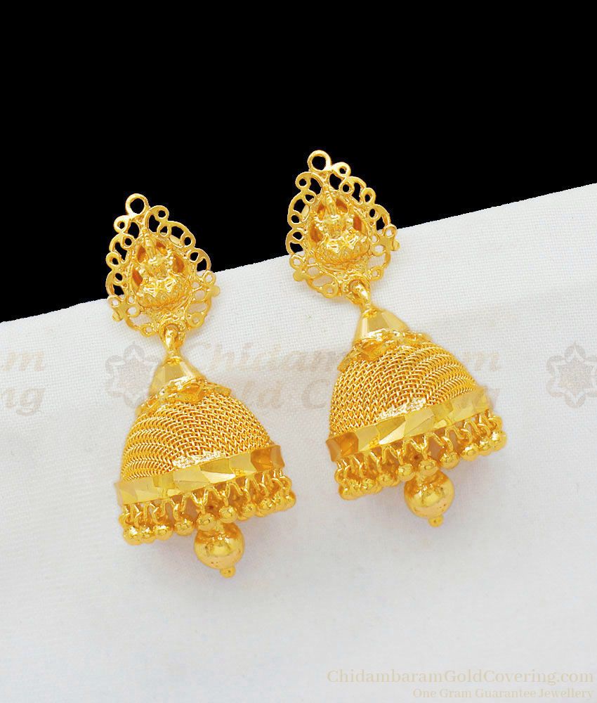 Artistic One Gram Gold Lakshmi Model Jhumki Collections Online Offer Price ER1729