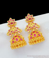 Big Peacock Model Gold Plated Earrings With Full Ruby Stone Dangler Jhumki Collections ER1742