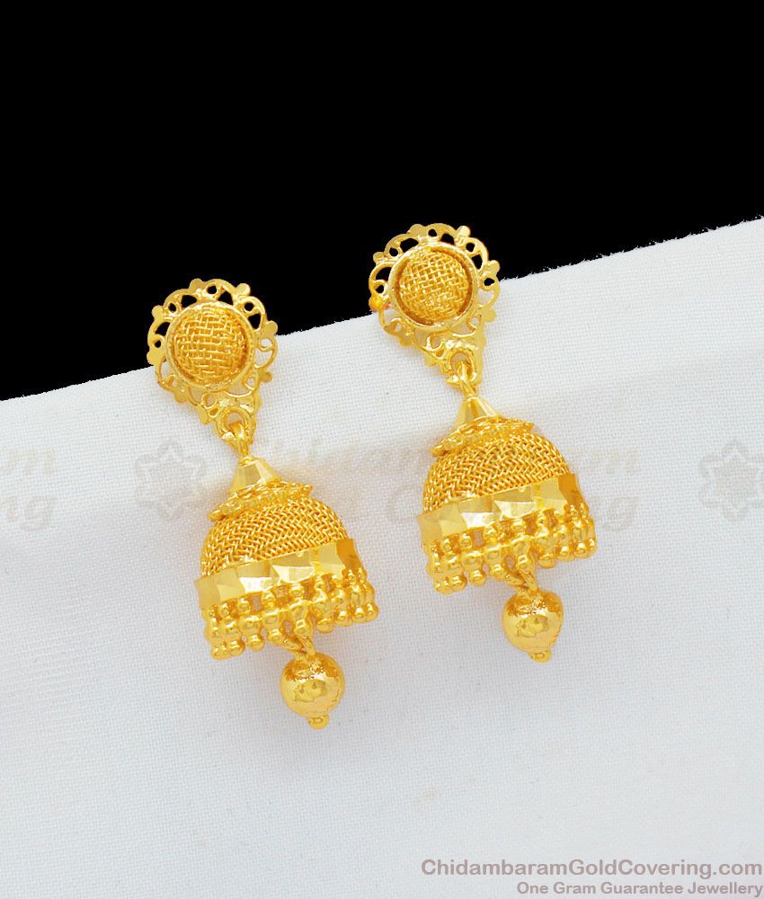 Trendy One Gram Gold Small Jhumki Collections Online Offer Price For Girls ER1749