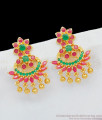 Festival Dangler Gold Plated Earrings With Duel Color Stones For Womens Party Wear ER1757