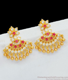 High On Fashion Impon Gold Dangler With Pink And White Stones For Ladies ER1762 High On Fashion Impon Gold Dangler With Pink And White Stones For Ladies ER1762