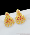 Admiring One Gram Gold Little Danglers With Ruby Stone Earrings Online Collection ER1764