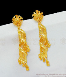 Two Line Light Weight Gold Jhumki Trendy Collection For Girls ER1767 Two Line Light Weight Gold Jhumki Trendy Collection For Girls ER1767