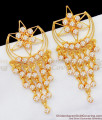 Half Moon Big Star Gold Danglers With White AD Stone Earrings ER1770