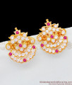 Real Gold Plated Colorful Stone Impon Studs Kerala Jewelry Collections ER1776