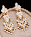 Luxury Length Dangler Design With White Stone Beads Impon Gold Earrings ER1778 Luxury Length Dangler Design With White Stone Beads Impon Gold Earrings ER1778