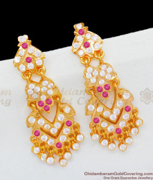 Royal Look Lengthy Gold Impon Dangler With Multi Color Stones Earrings ER1779 Royal Look Lengthy Gold Impon Dangler With Multi Color Stones Earrings ER1779