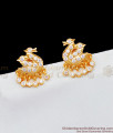 Adorable Swan Pattern Full White Diamond Stone Ayimpon Gold Studs ER1787