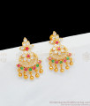 Luxury Model High Look Gold Imitation Dangler With Multi Color Stones ER1795