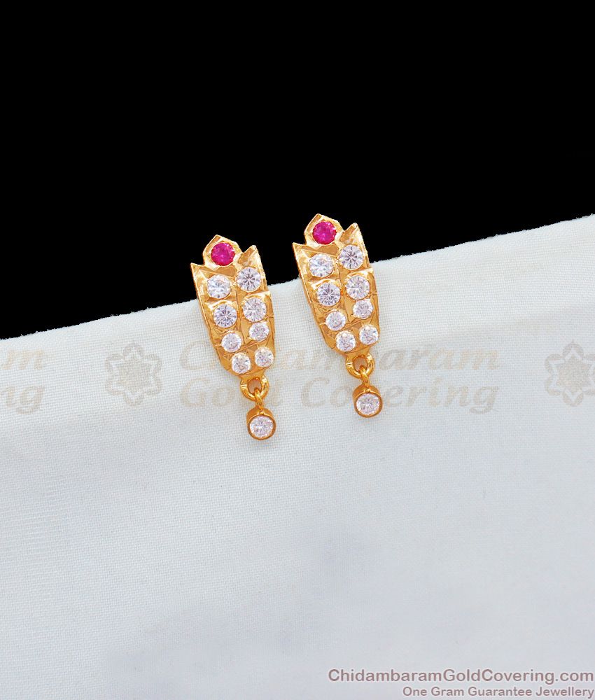 Beautiful Impon Traditional Gold Earring For Daily Use Stud Type ER1797