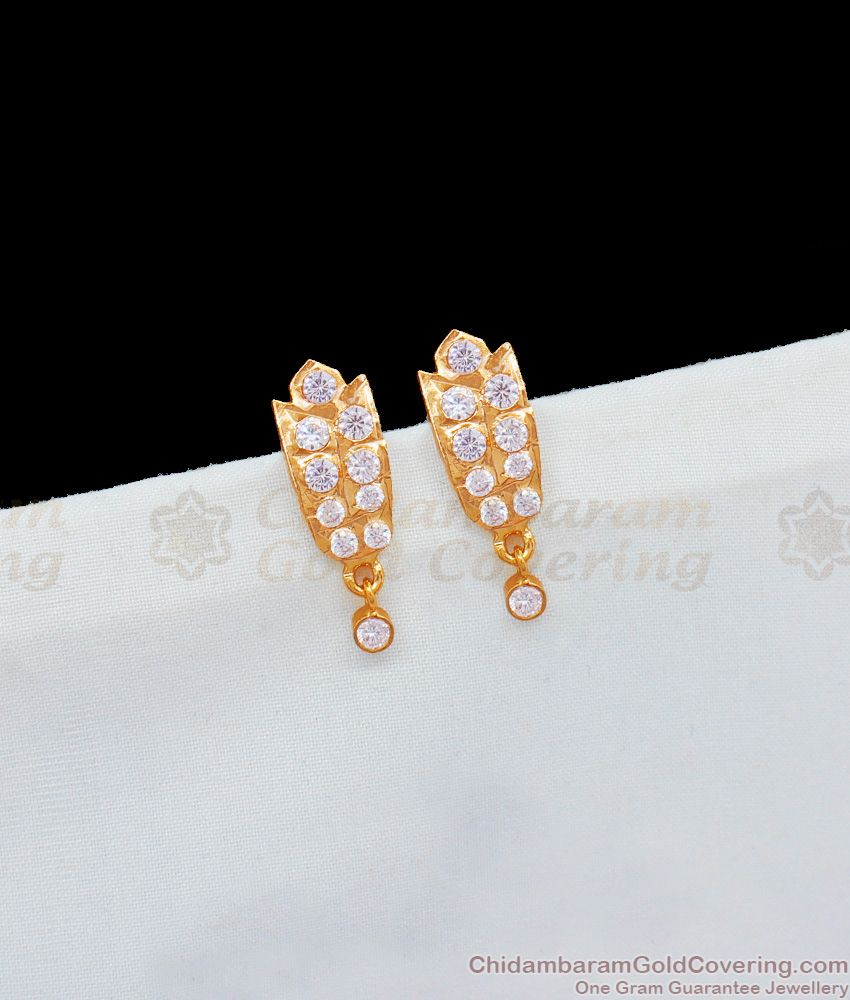 Beautiful Impon Traditional Gold Earring For Daily Use Stud Type ER1800