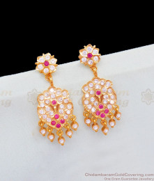 Five Metal Gold Inspired Beautiful Poo Model Impon Multi Stone Dangler ER1804 Five Metal Gold Inspired Beautiful Poo Model Impon Multi Stone Dangler ER1804