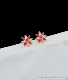 Unique Ruby Emerald Stone Stud Collecions For Ladies Daily Use ER1814